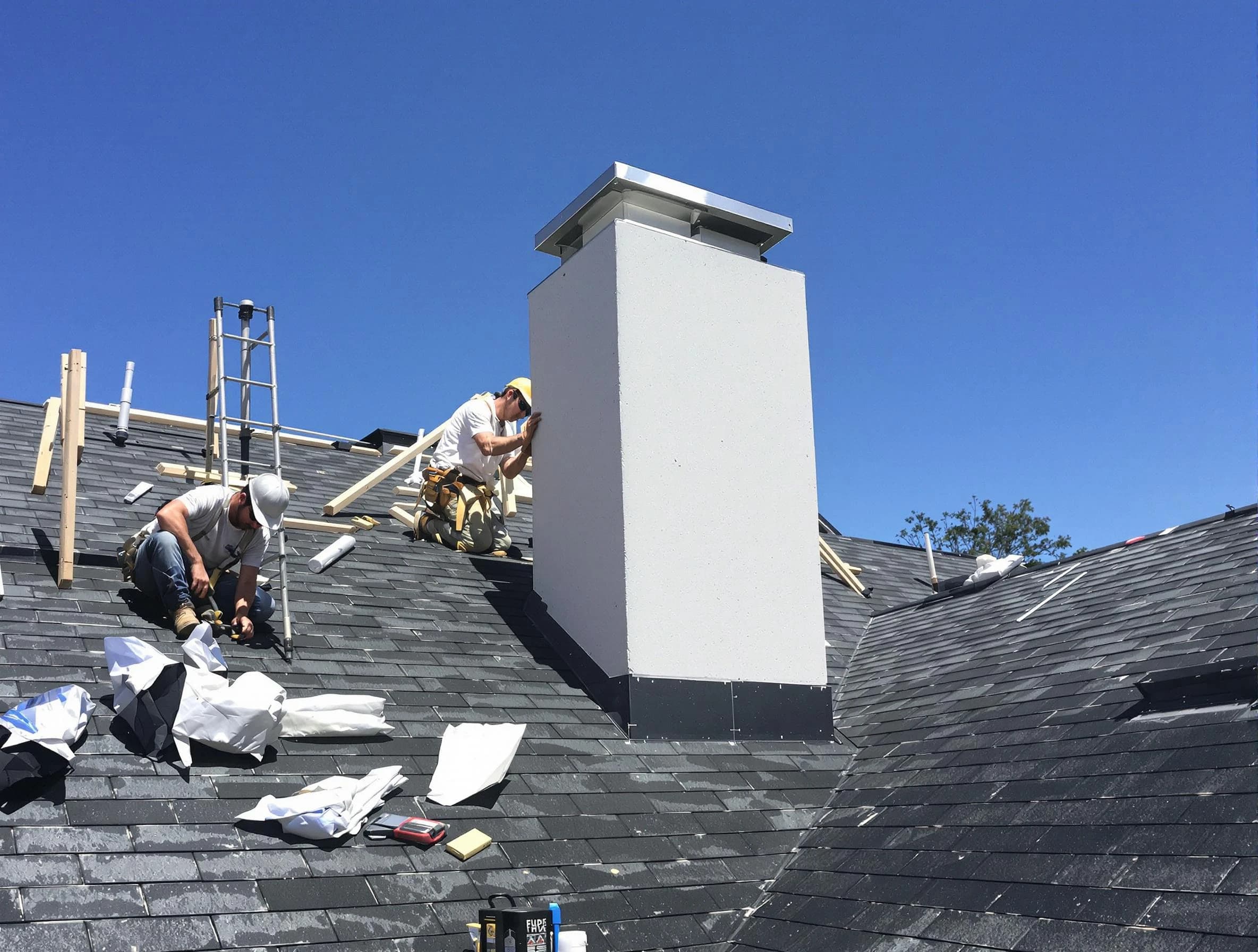 Chandler Chimney Sweep crew installing a new chimney in Chandler, AZ