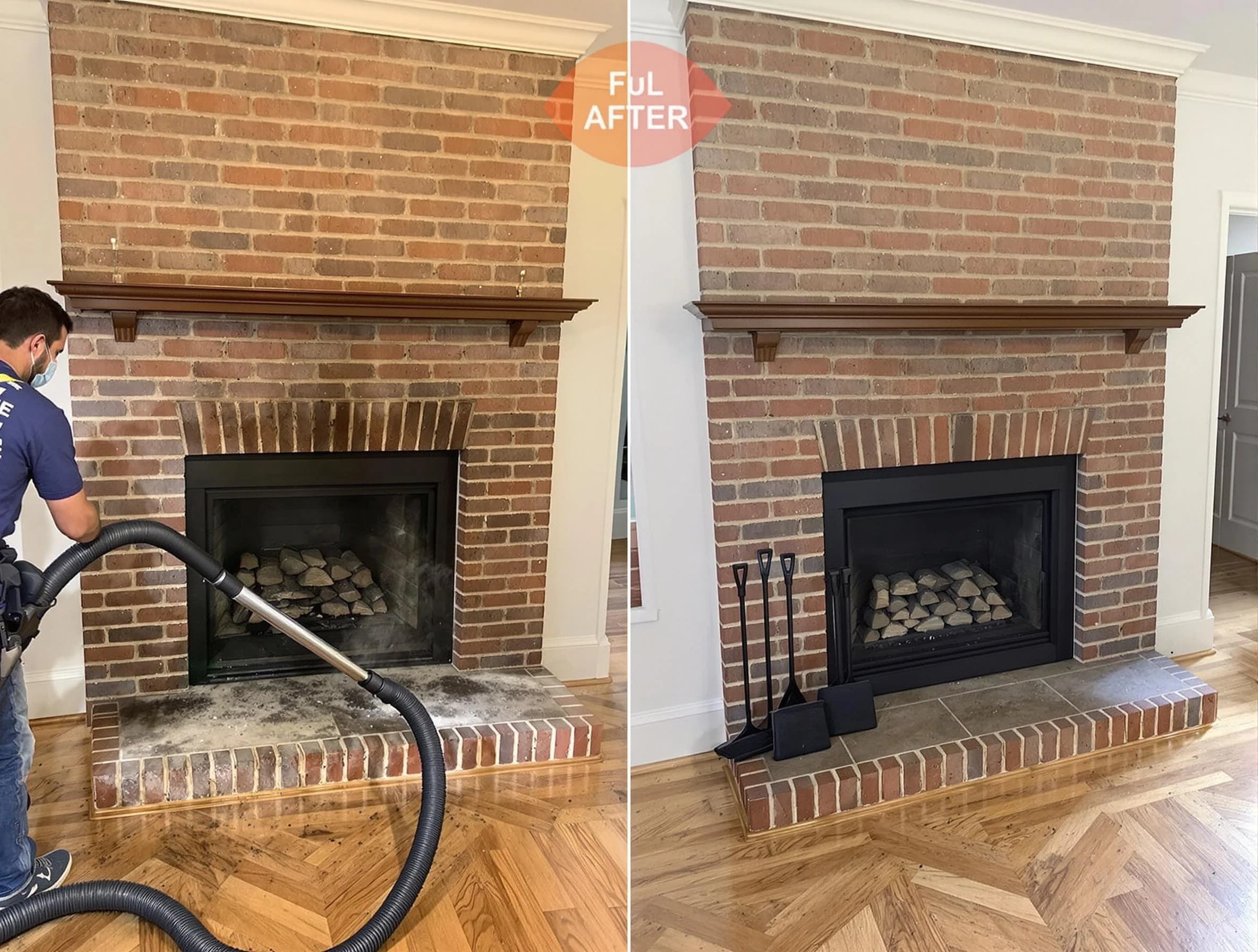 Chandler Chimney Sweep carefully sanitizing a fireplace in Chandler, AZ
