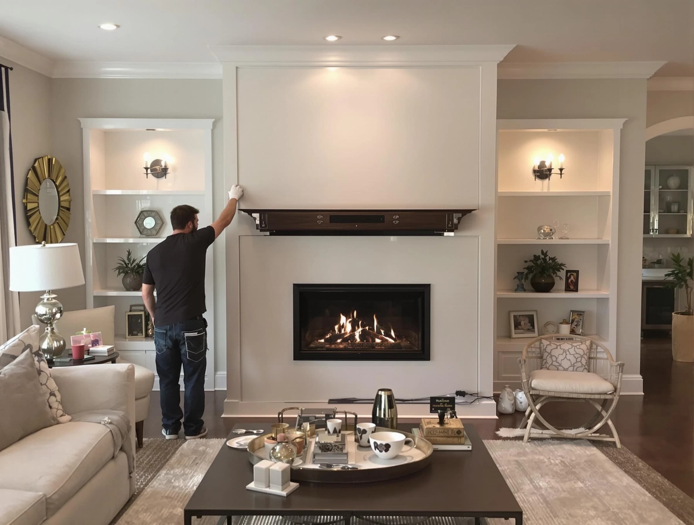 Chandler Chimney Sweep installing a new fireplace in Chandler, AZ