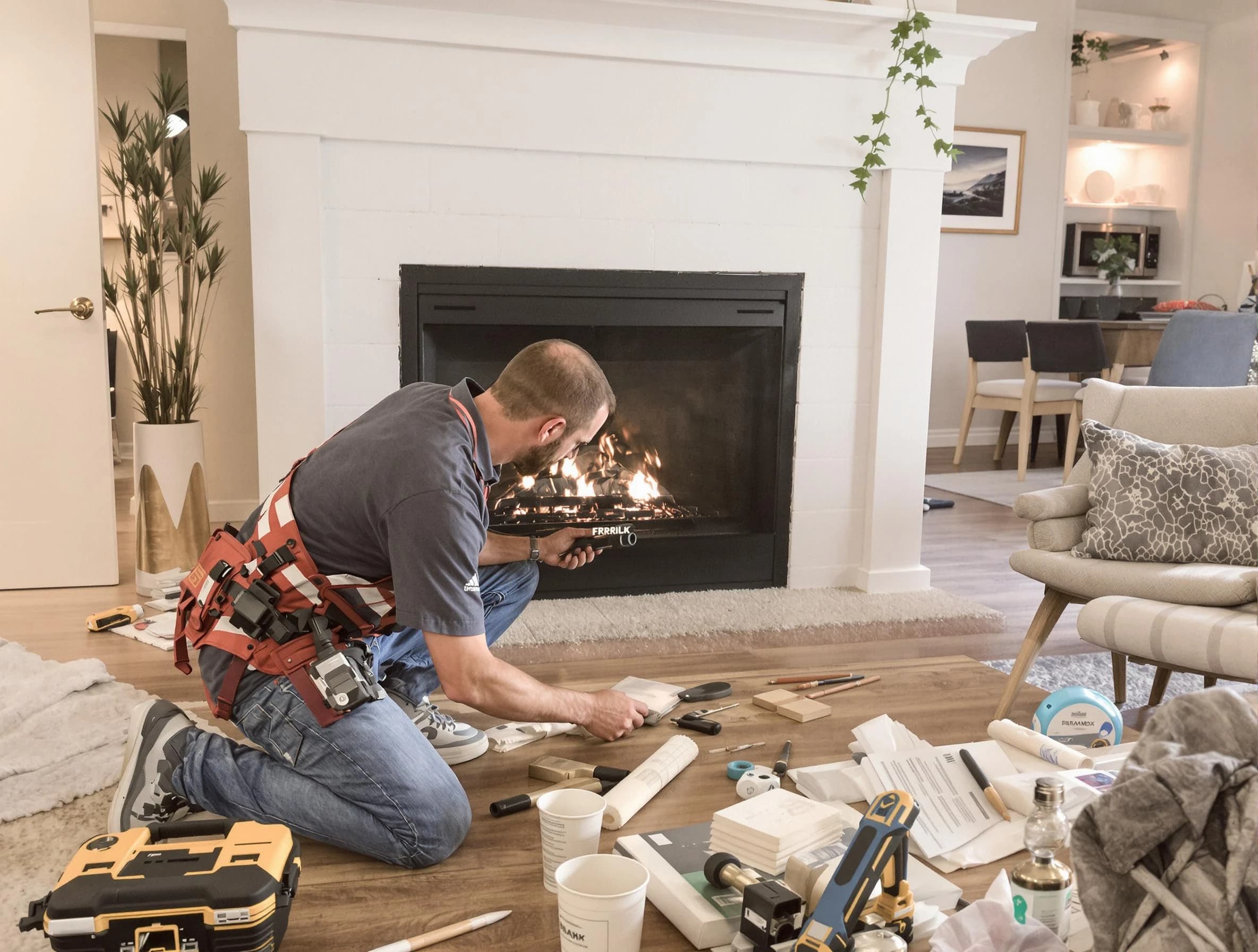 Chandler Chimney Sweep performing fireplace repair in Chandler, AZ