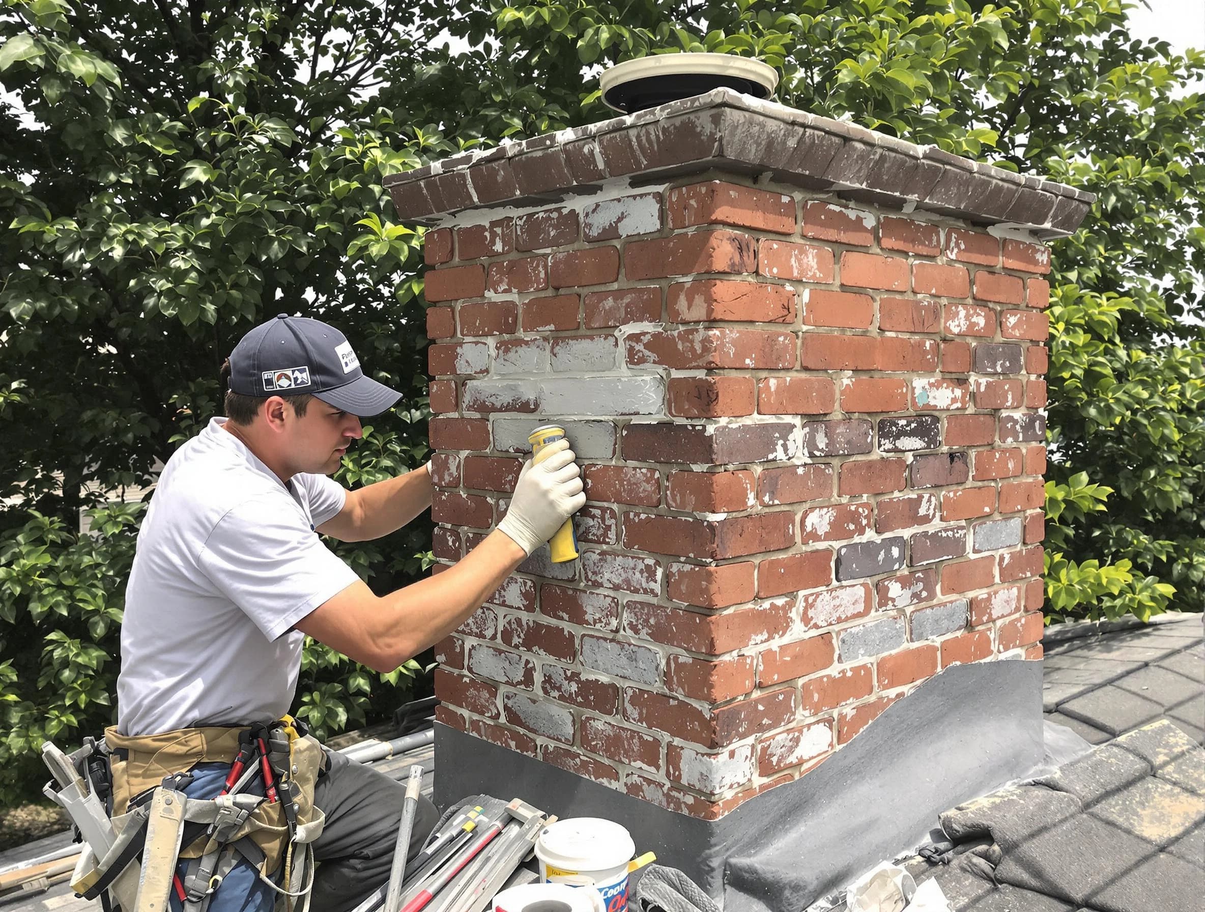 Chandler Chimney Sweep restoring an aging chimney in Chandler, AZ