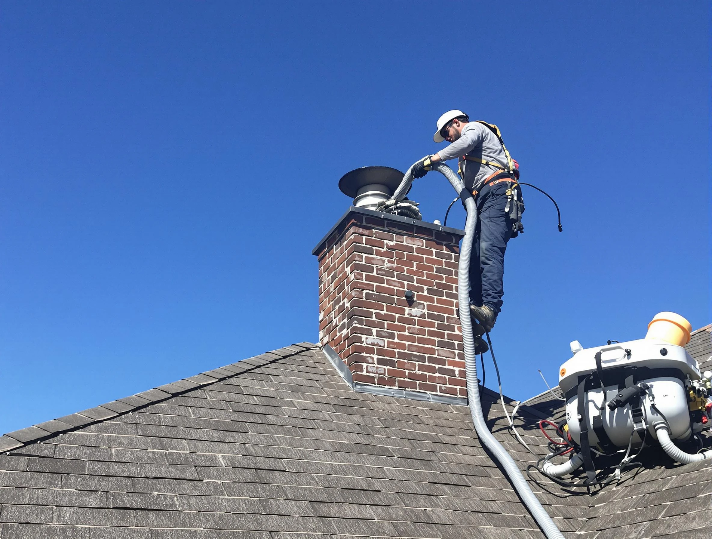 Dedicated Chandler Chimney Sweep team member cleaning a chimney in Chandler, AZ