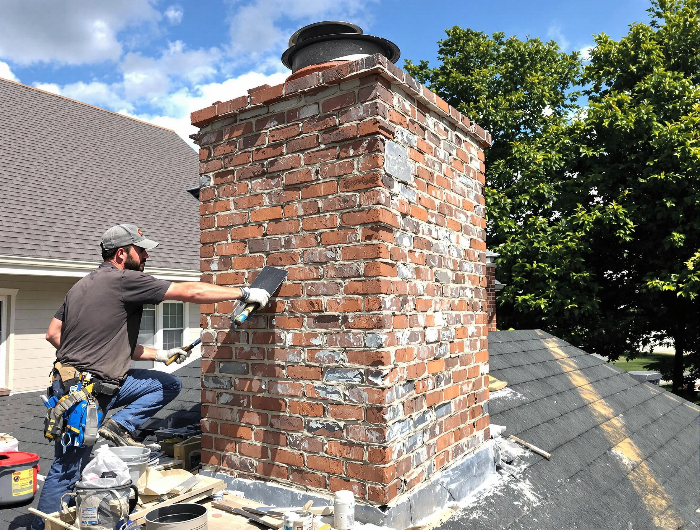 Completed chimney rebuild by Chandler Chimney Sweep in Chandler, AZ