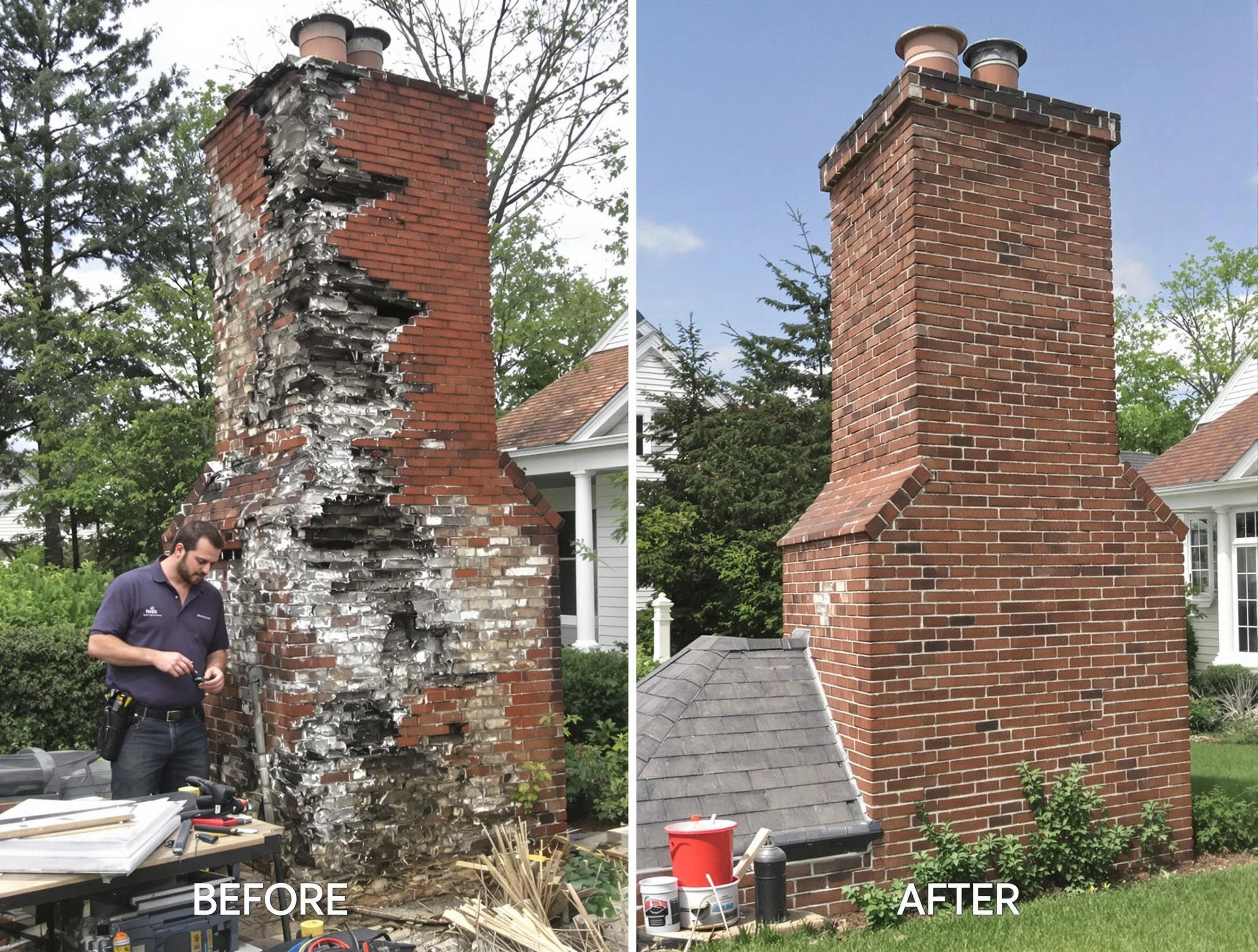 Chandler Chimney Sweep performing a full chimney restoration in Chandler, AZ