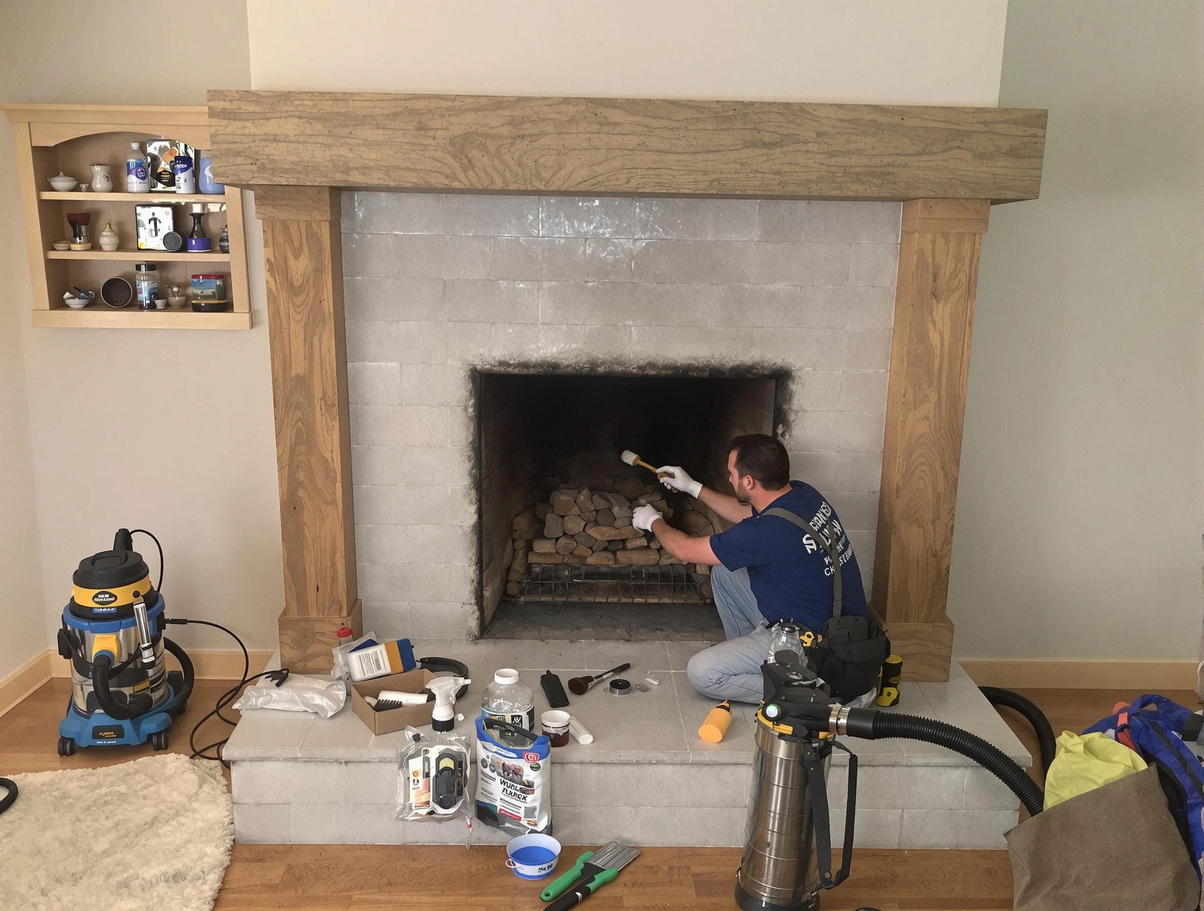 Detailed creosote removal process by Chandler Chimney Sweep in Chandler, AZ
