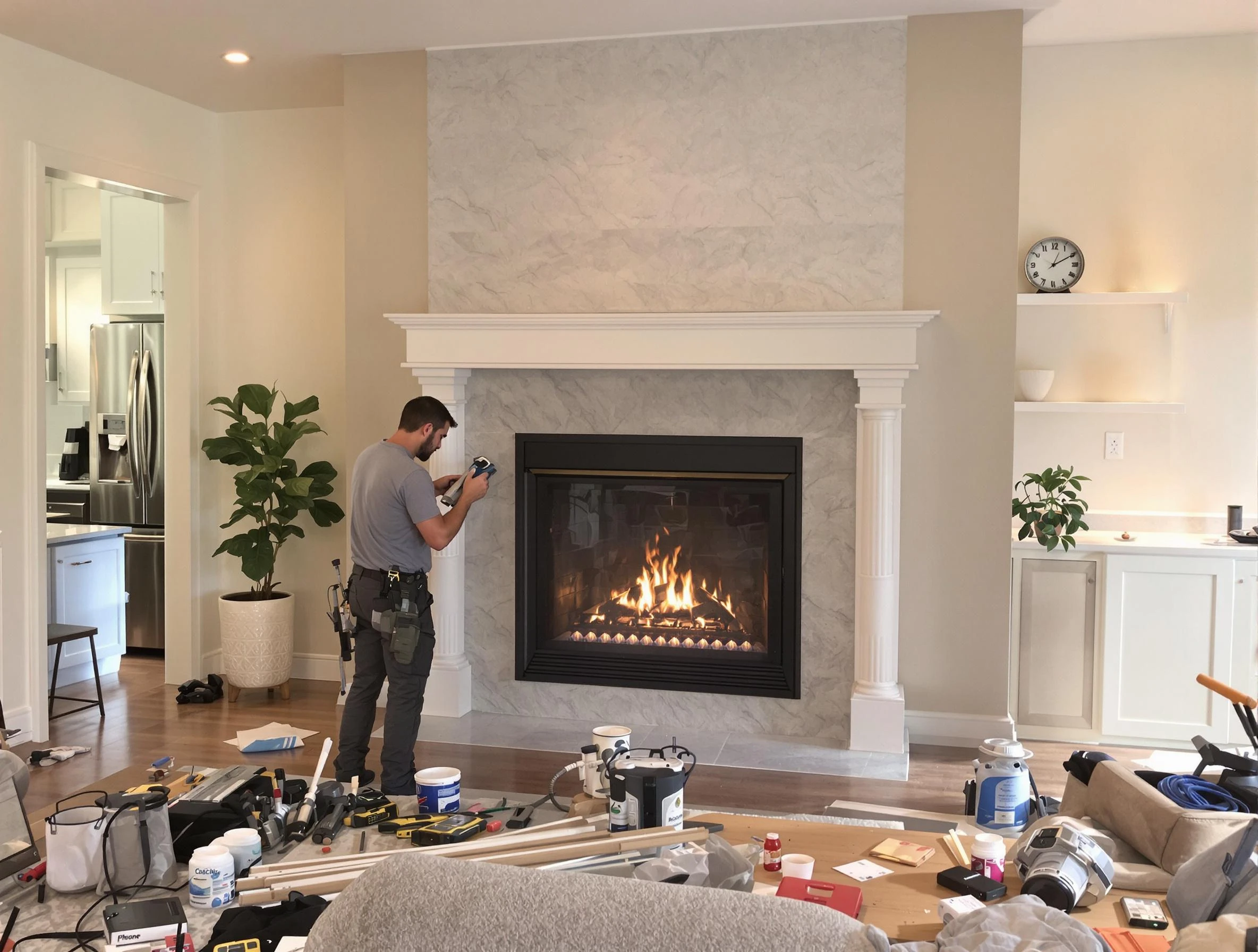 Newly installed fireplace by Chandler Chimney Sweep in Chandler, AZ